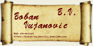 Boban Vujanović vizit kartica